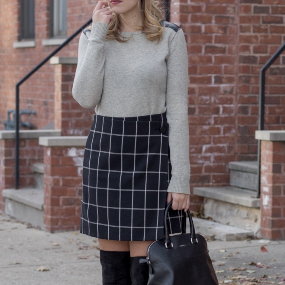 NWT Loft Plaid Skirt SZ 12 - Picture 2 of 7